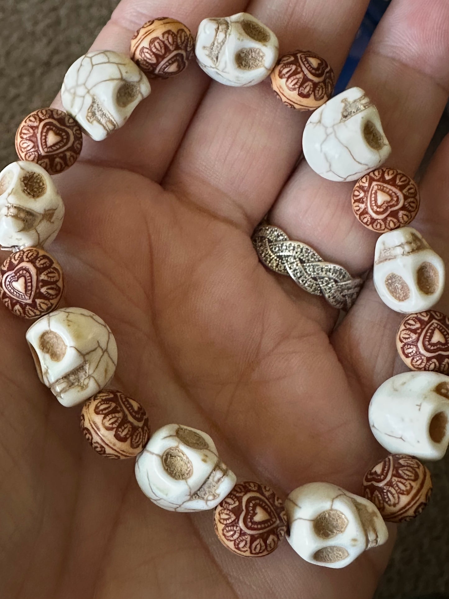 Boho Skull stretch bracelet