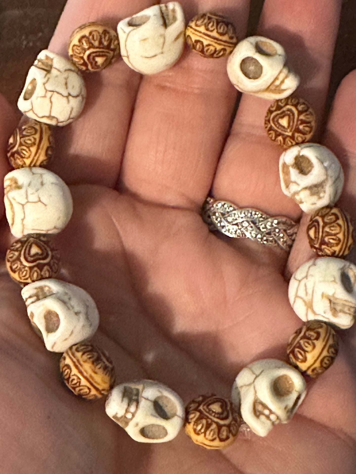 Boho Skull stretch bracelet