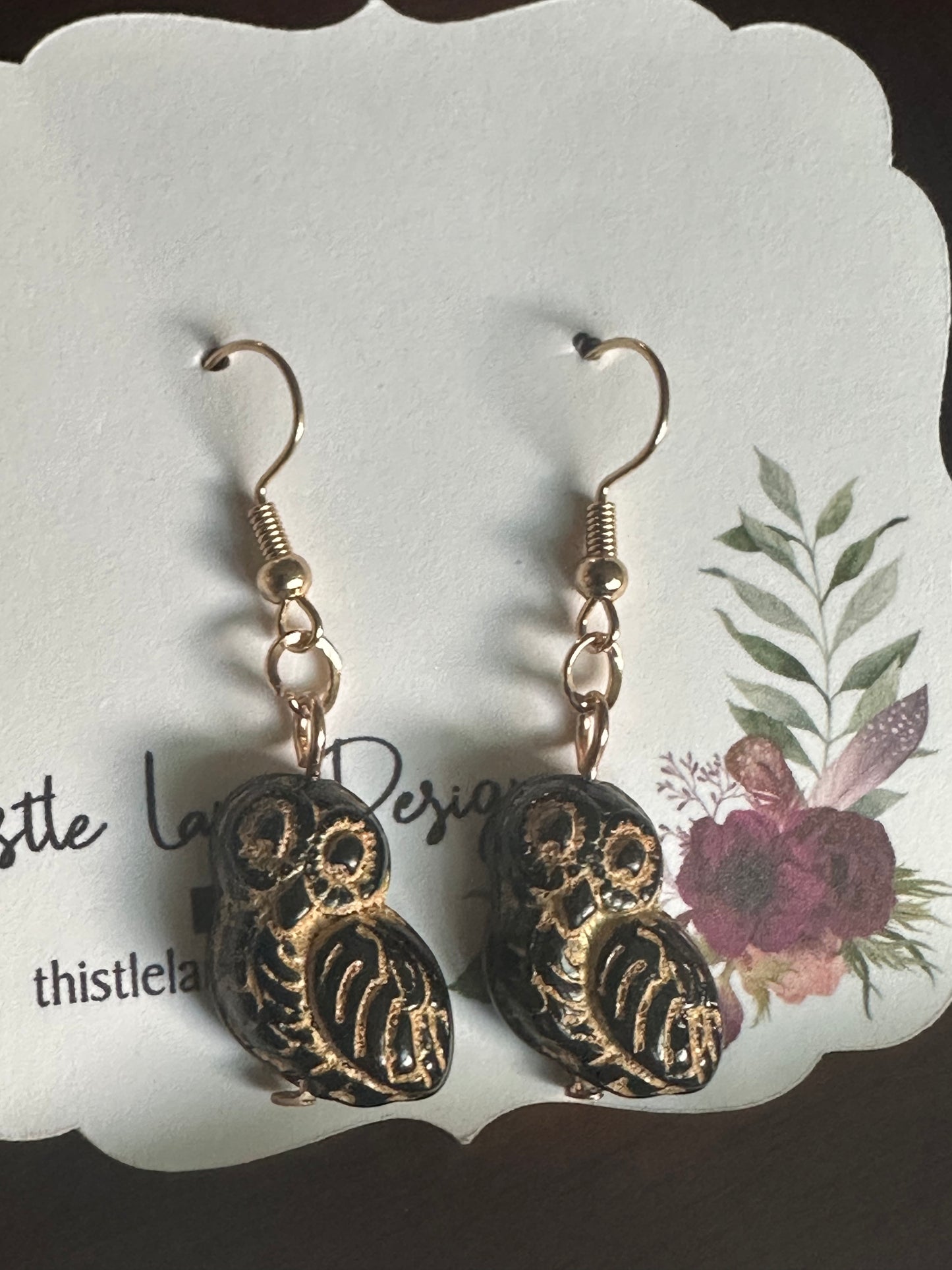 Ceramic Owl Earrings