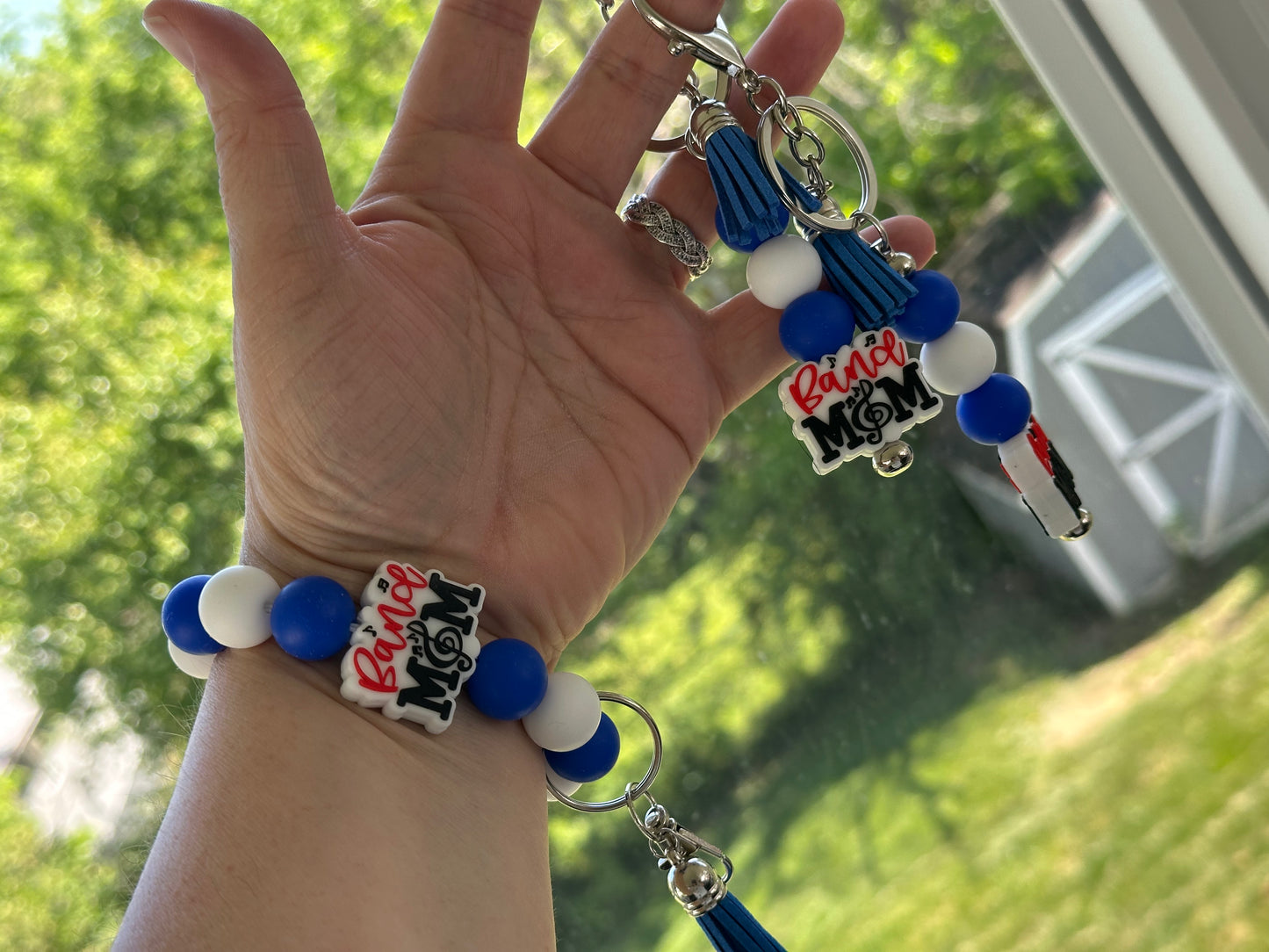 NKY Local School Spirit Beaded Wristlet and Beaded Bar Keychains