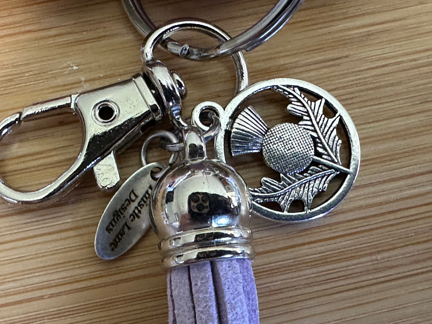 Thistle Wristlet and Beaded Bar Keychains