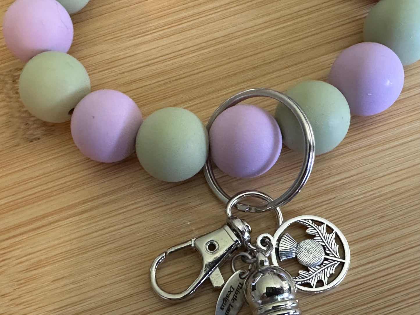 Thistle Wristlet and Beaded Bar Keychains