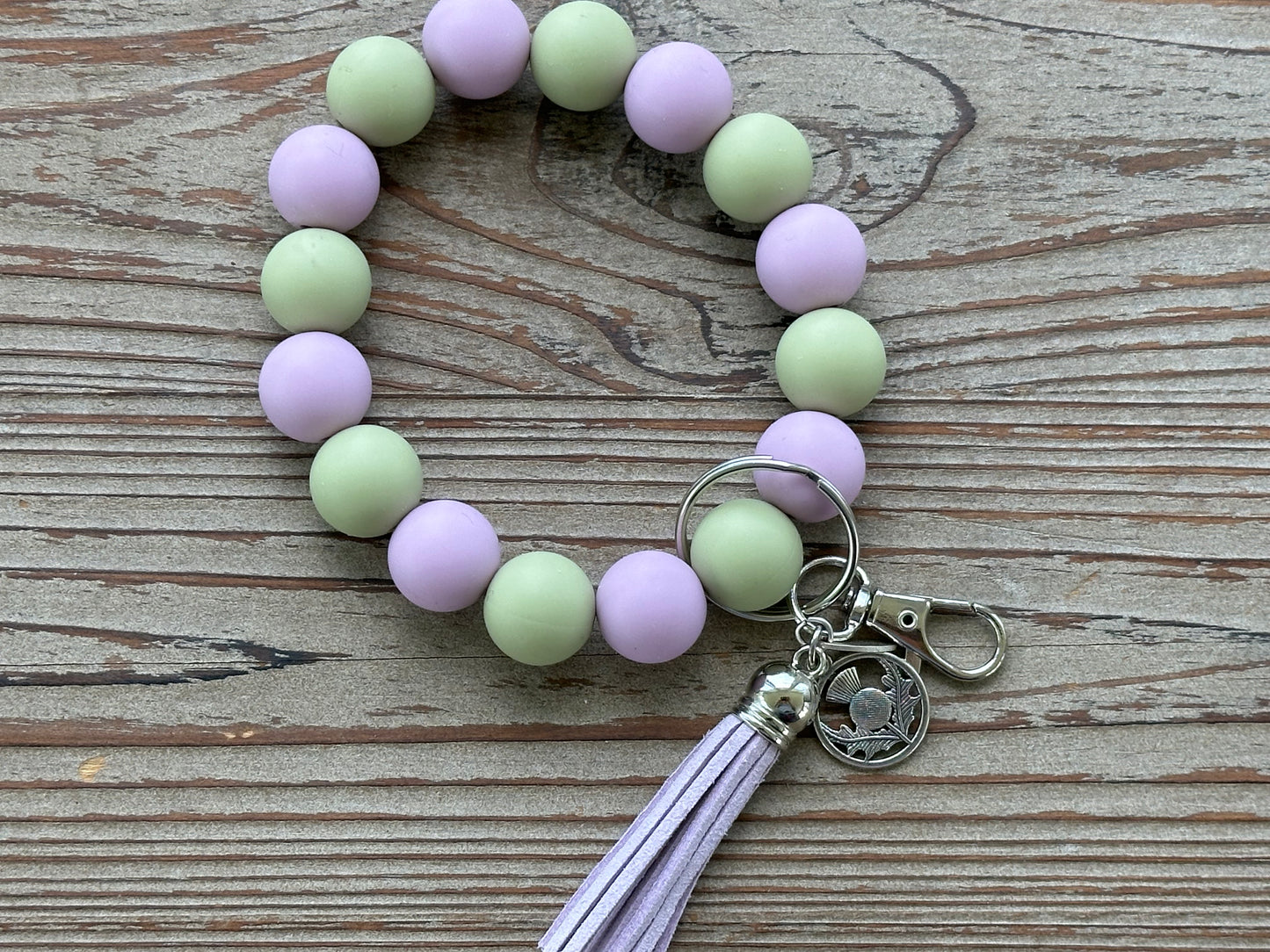 Thistle Wristlet and Beaded Bar Keychains