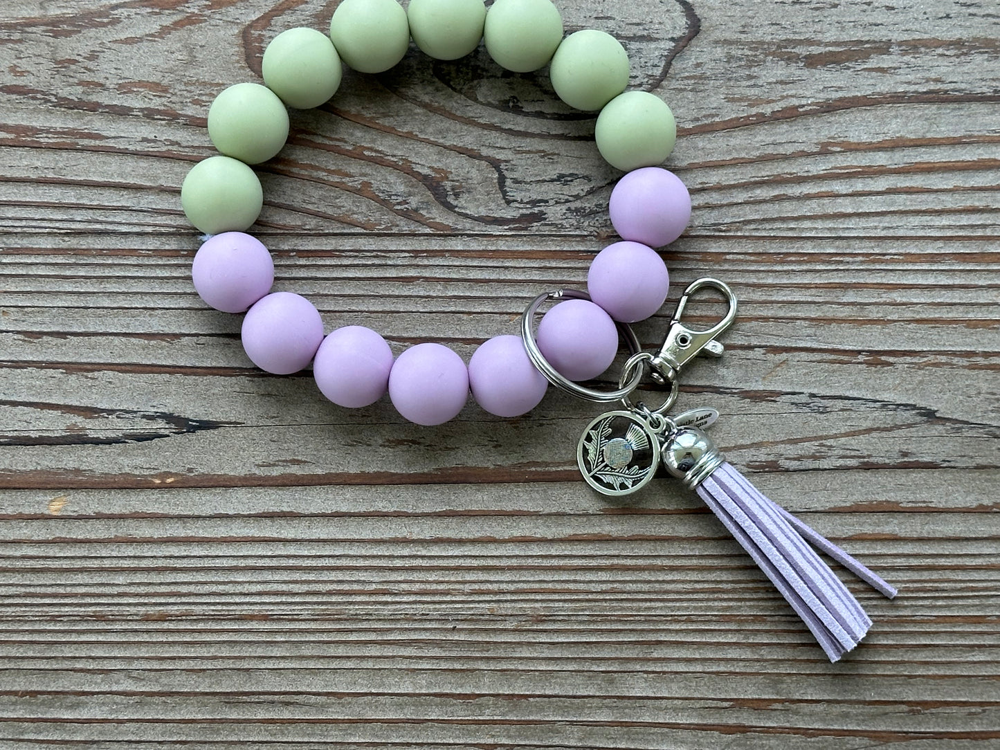 Thistle Wristlet and Beaded Bar Keychains