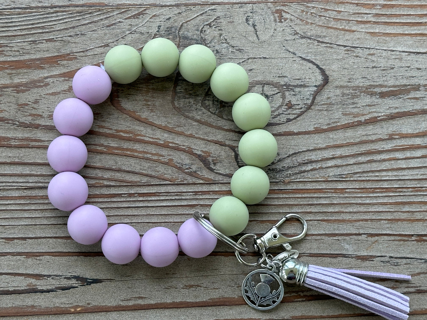 Thistle Wristlet and Beaded Bar Keychains