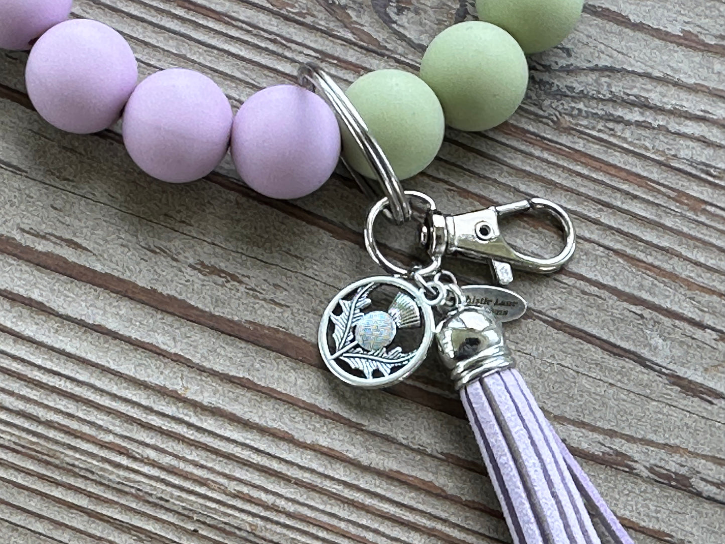 Thistle Wristlet and Beaded Bar Keychains