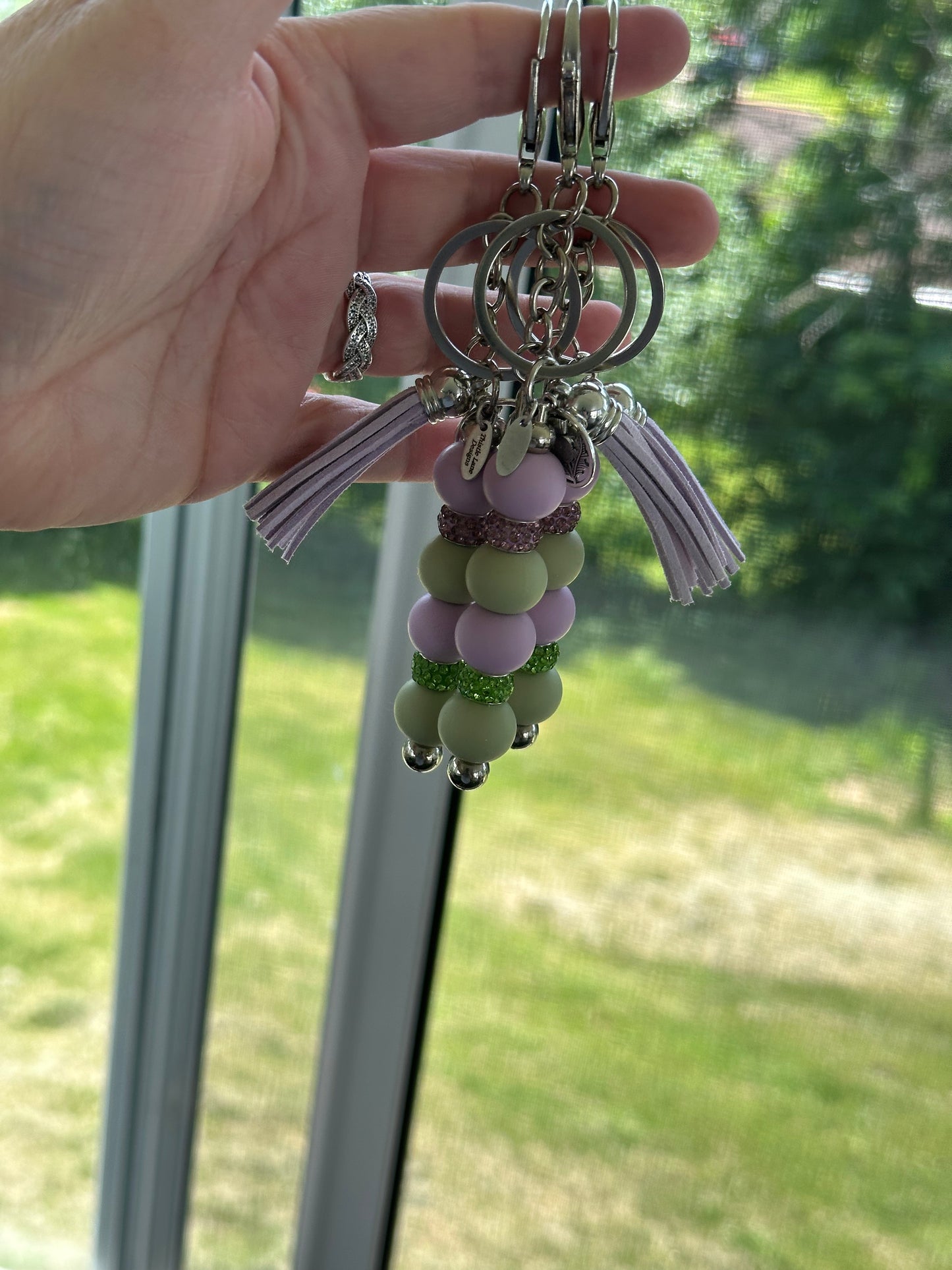 Thistle Wristlet and Beaded Bar Keychains