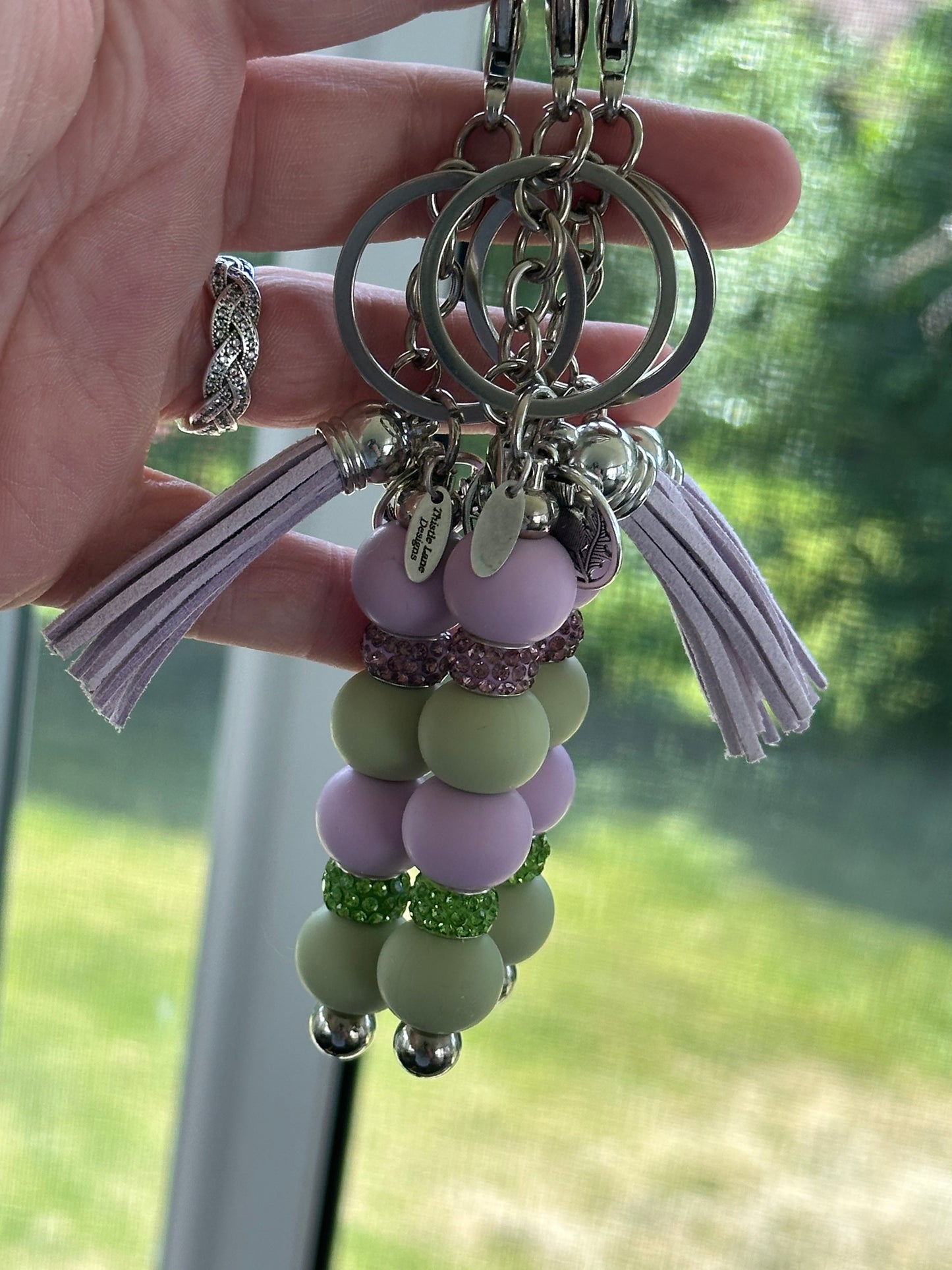 Thistle Wristlet and Beaded Bar Keychains