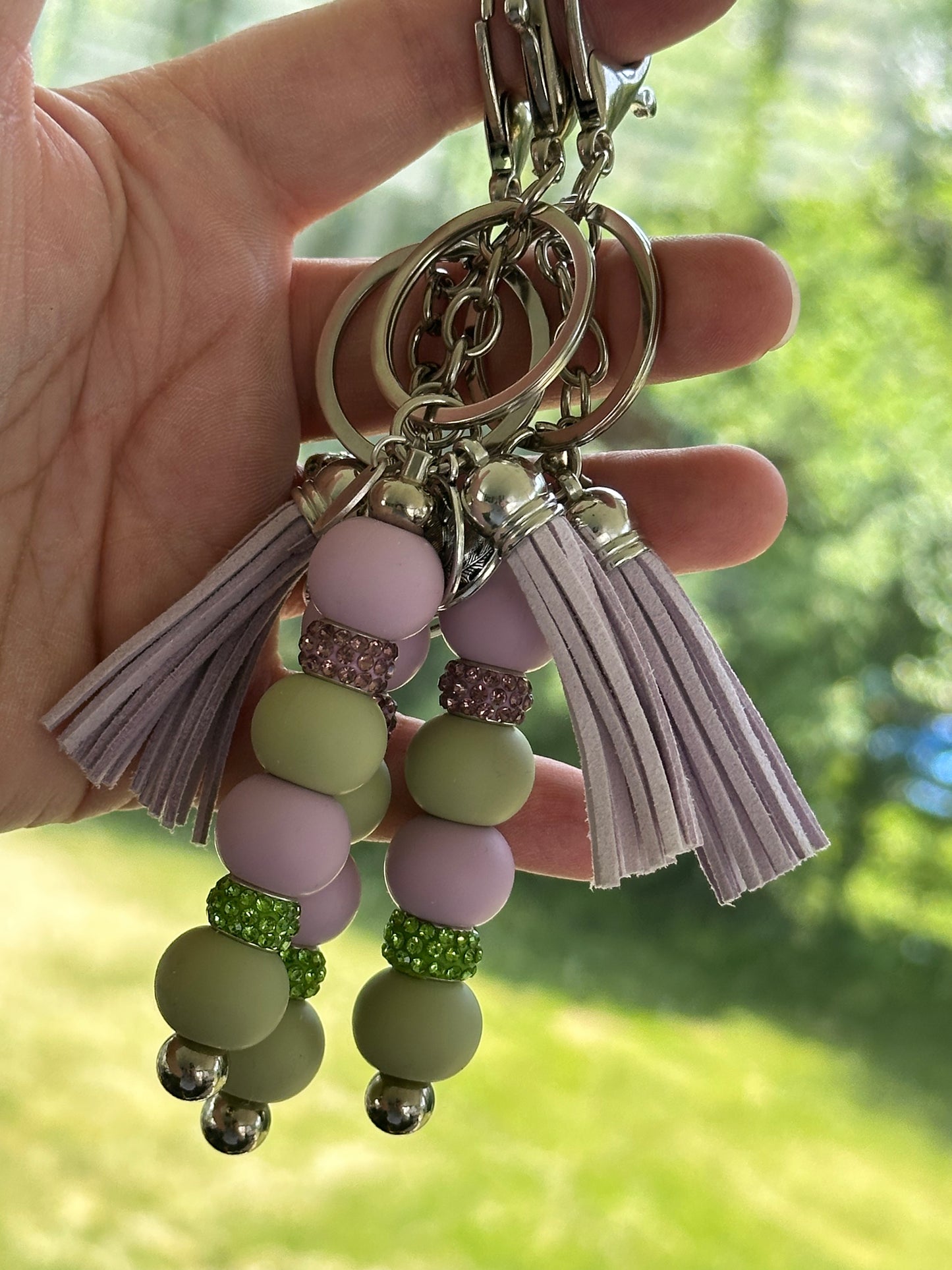 Thistle Wristlet and Beaded Bar Keychains