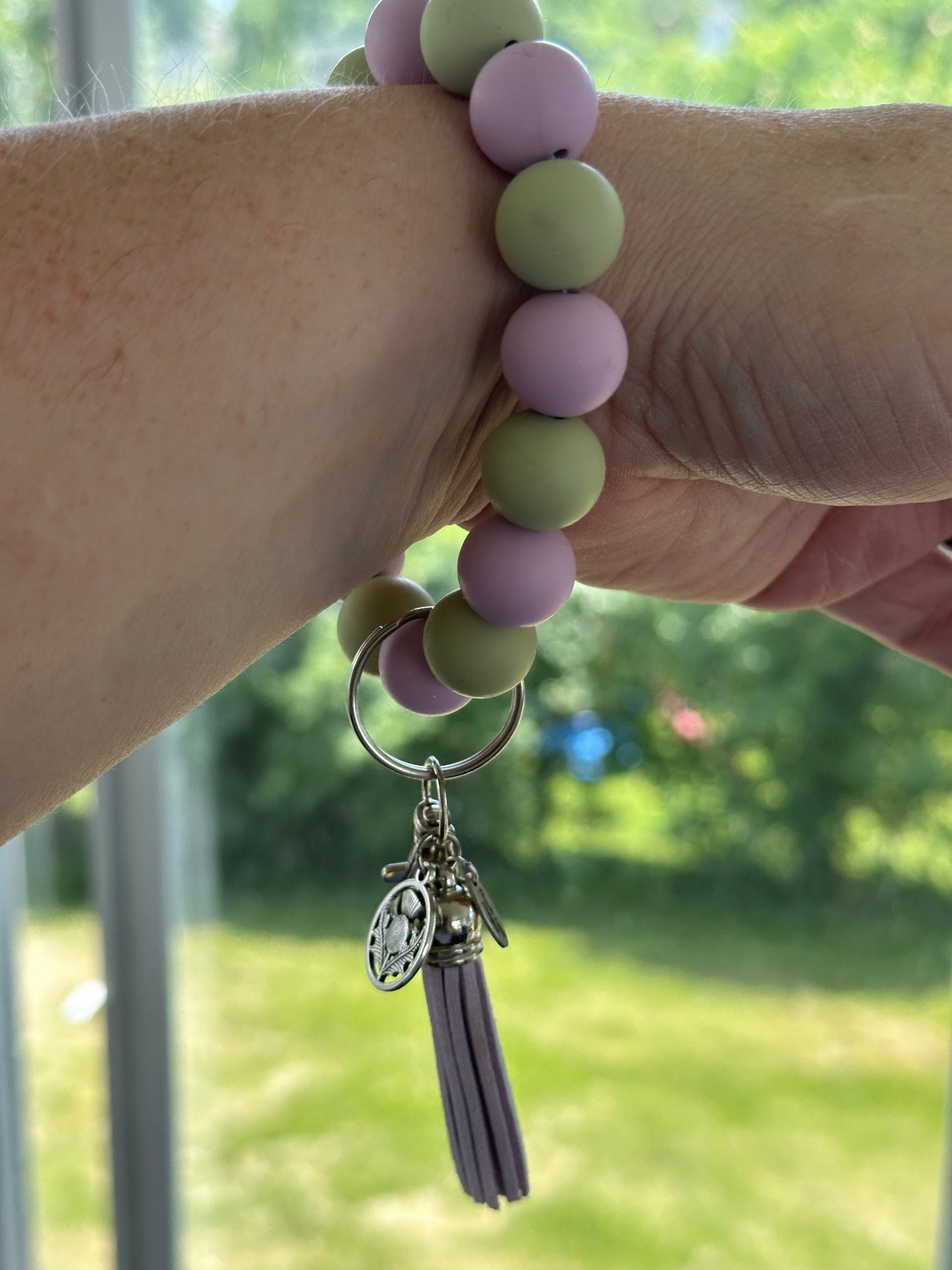 Thistle Wristlet and Beaded Bar Keychains