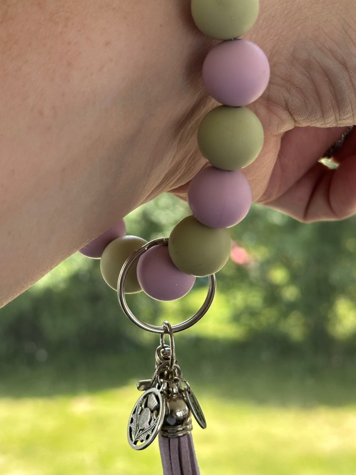 Thistle Wristlet and Beaded Bar Keychains