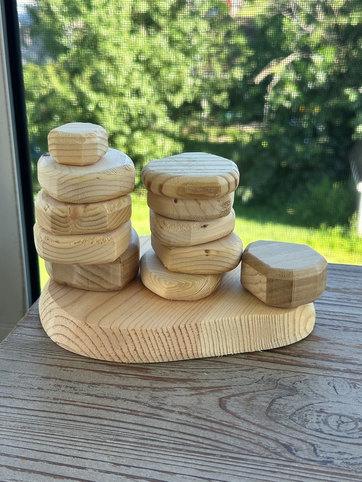 Barefoot Babies|Barefoot Kids: Handmade Wood Stacking Stones (Balancing Blocks)