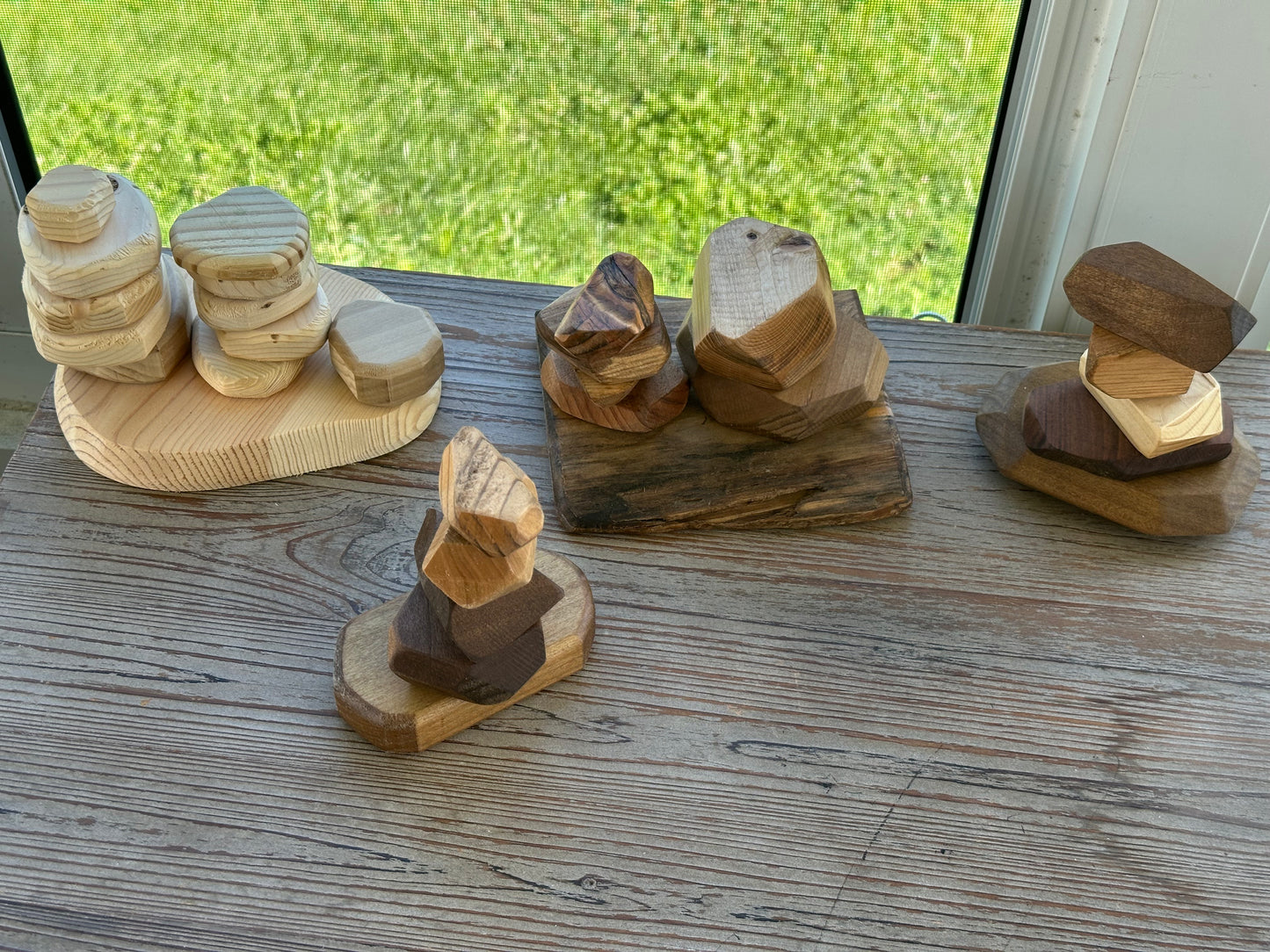 Barefoot Babies|Barefoot Kids: Handmade Wood Stacking Stones (Balancing Blocks)