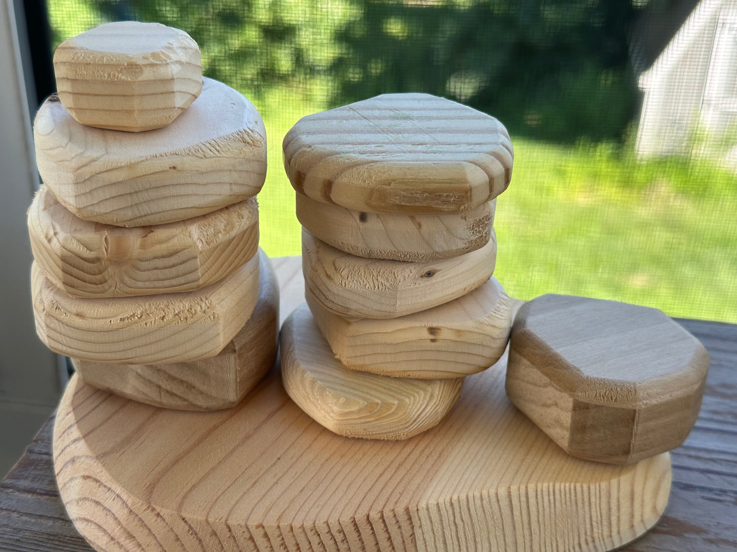 Barefoot Babies|Barefoot Kids: Handmade Wood Stacking Stones (Balancing Blocks)