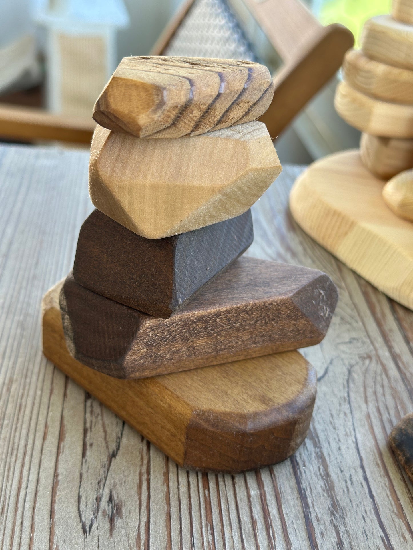 Barefoot Babies|Barefoot Kids: Handmade Wood Stacking Stones (Balancing Blocks)