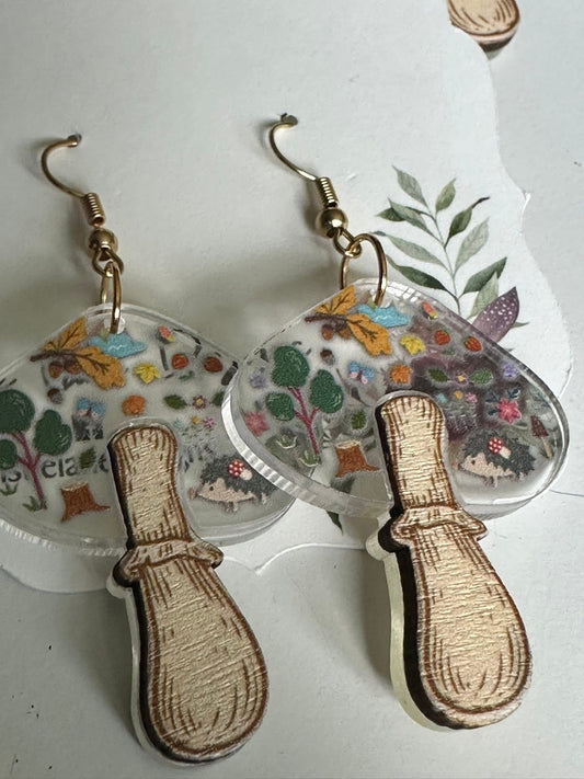 Cottage Core Mushroom Earrings
