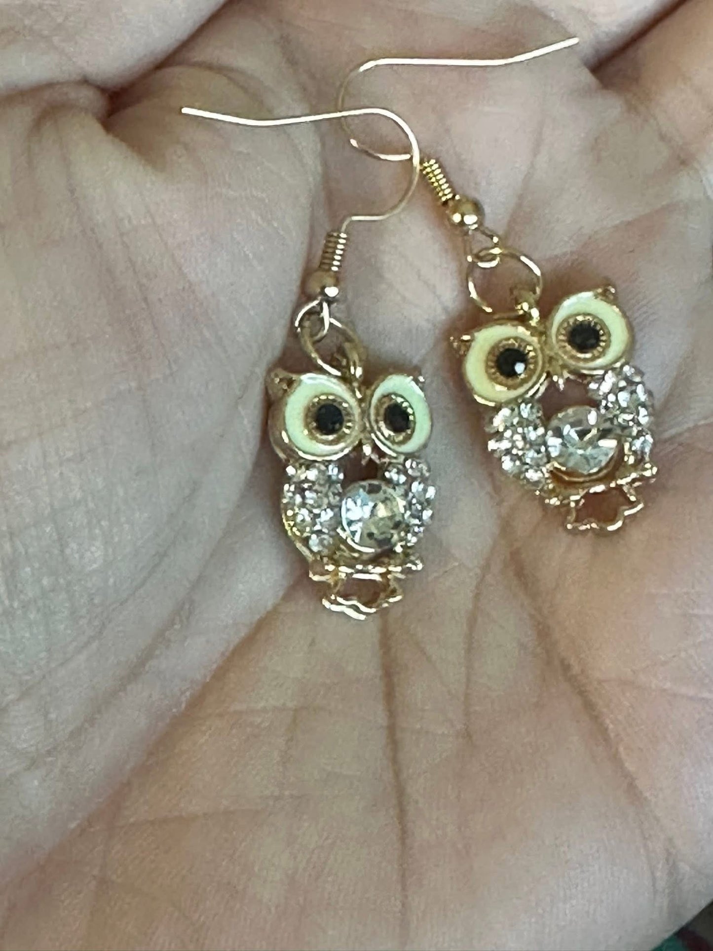 Gold Owl earrings