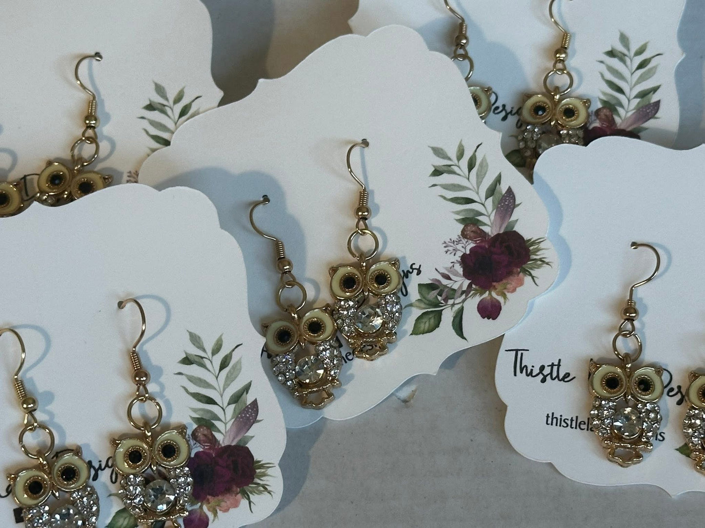 Gold Owl earrings