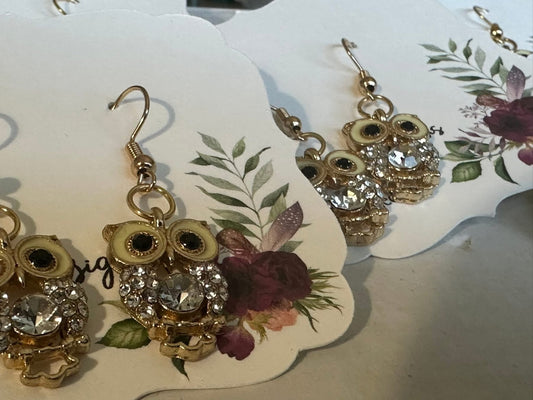 Gold Owl earrings