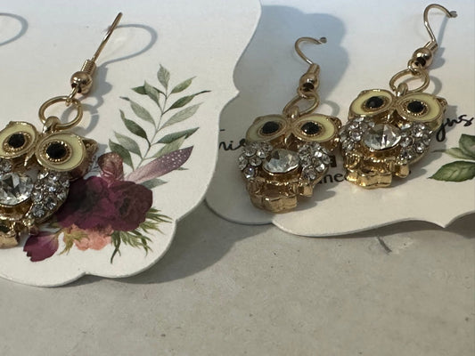 Gold Owl earrings
