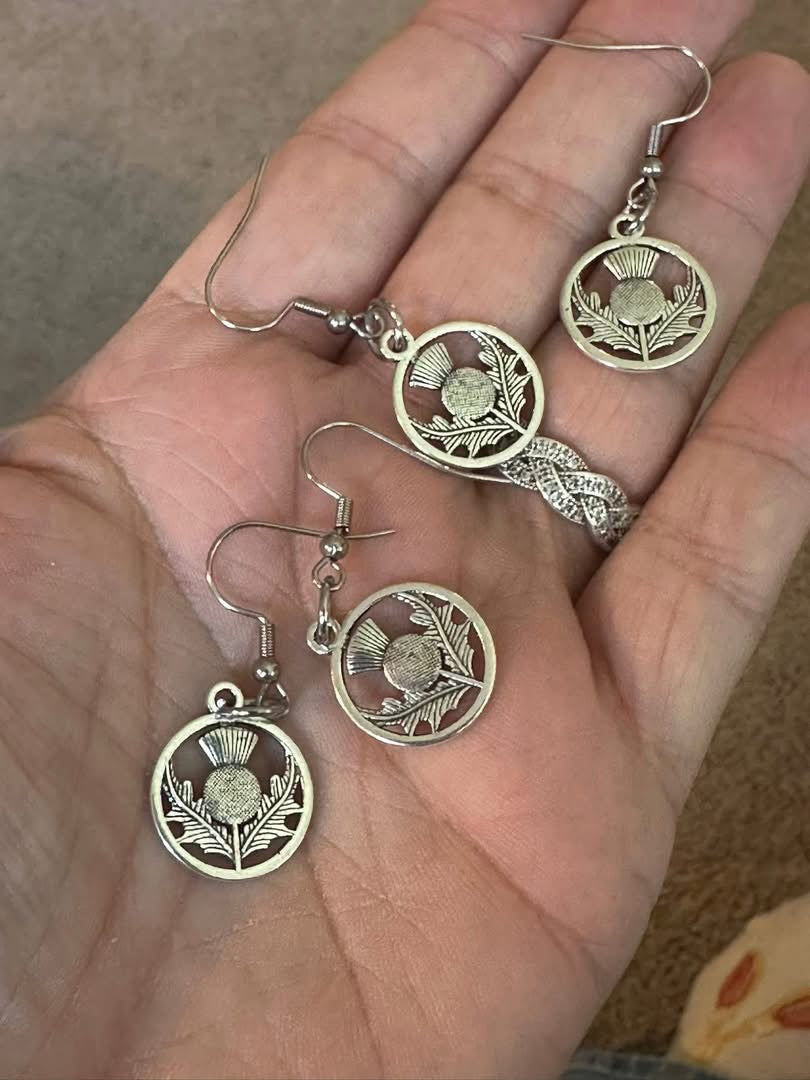Silver Thistle Earrings