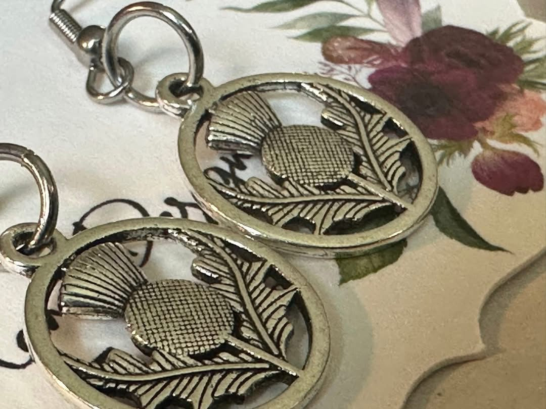 Silver Thistle Earrings