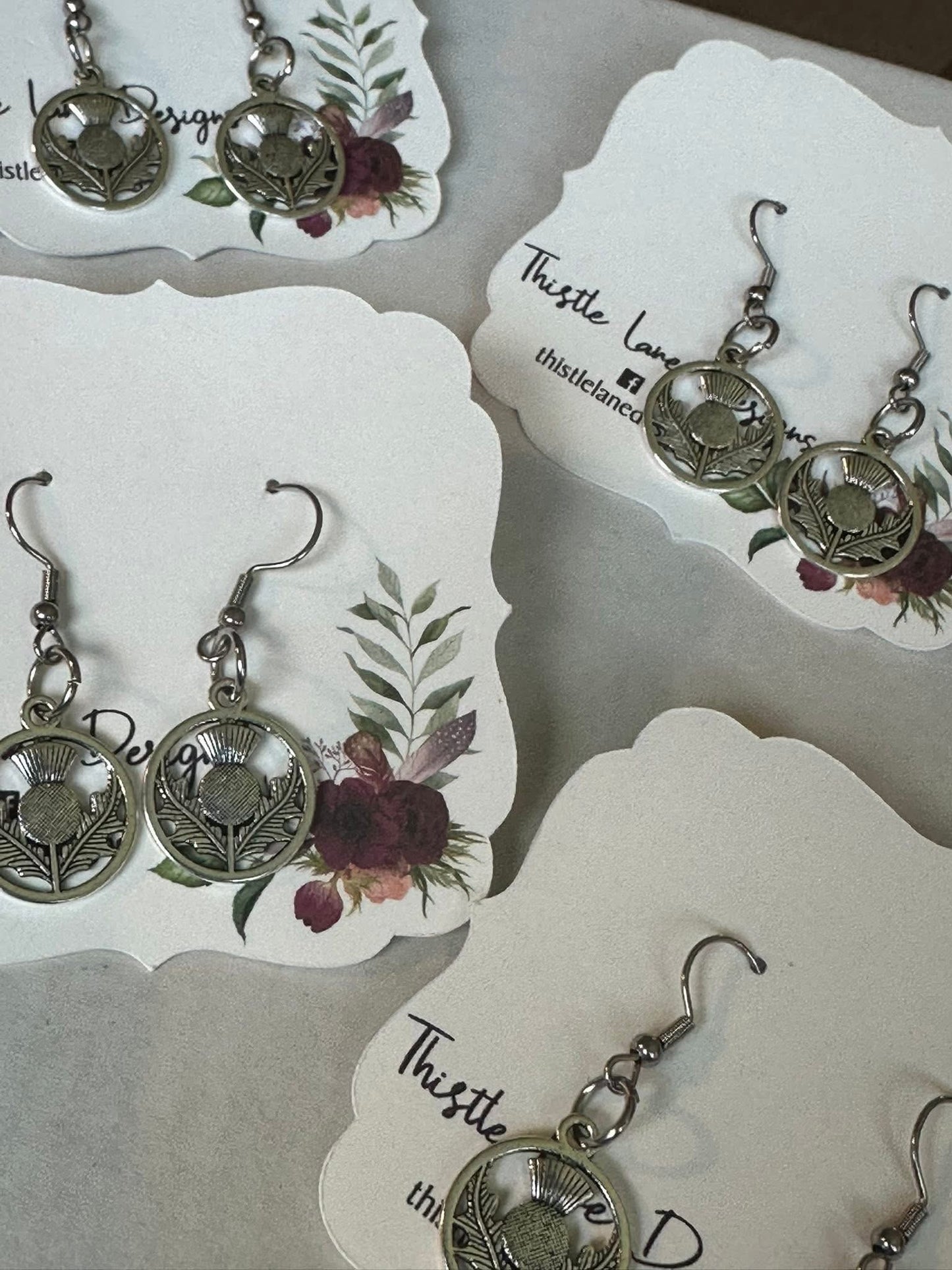 Silver Thistle Earrings