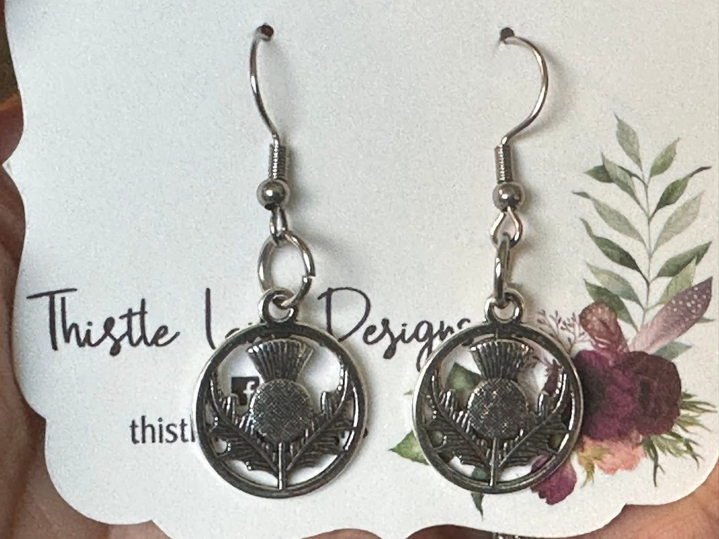 Silver Thistle Earrings