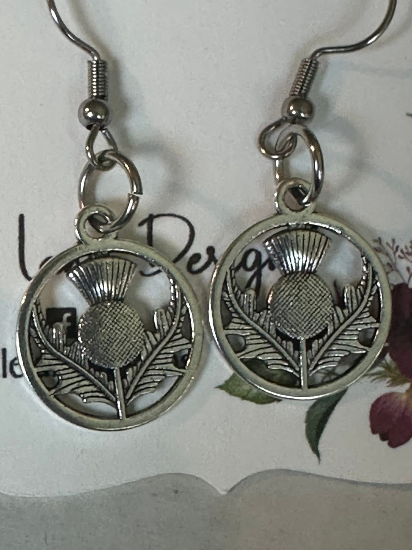 Silver Thistle Earrings