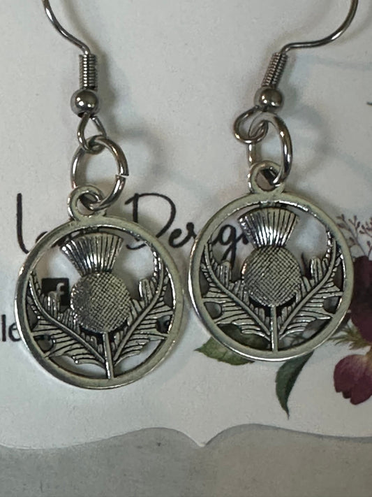Silver Thistle Earrings