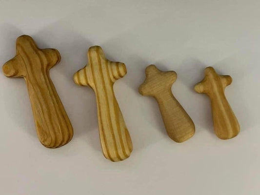 Hand carved Comfort Prayer Cross Set of 2: Style 2 (PreOrder)