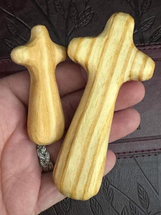 Hand carved Comfort Prayer Cross Set of 2: Style 2 (PreOrder)