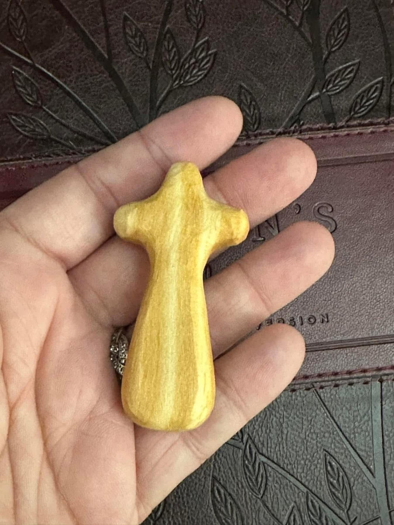 Hand carved Comfort Prayer Cross Set of 2: Style 2 (PreOrder)