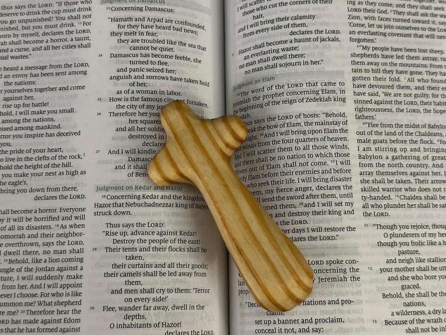 Hand carved Comfort Prayer Cross Set of 2: Style 2 (PreOrder)