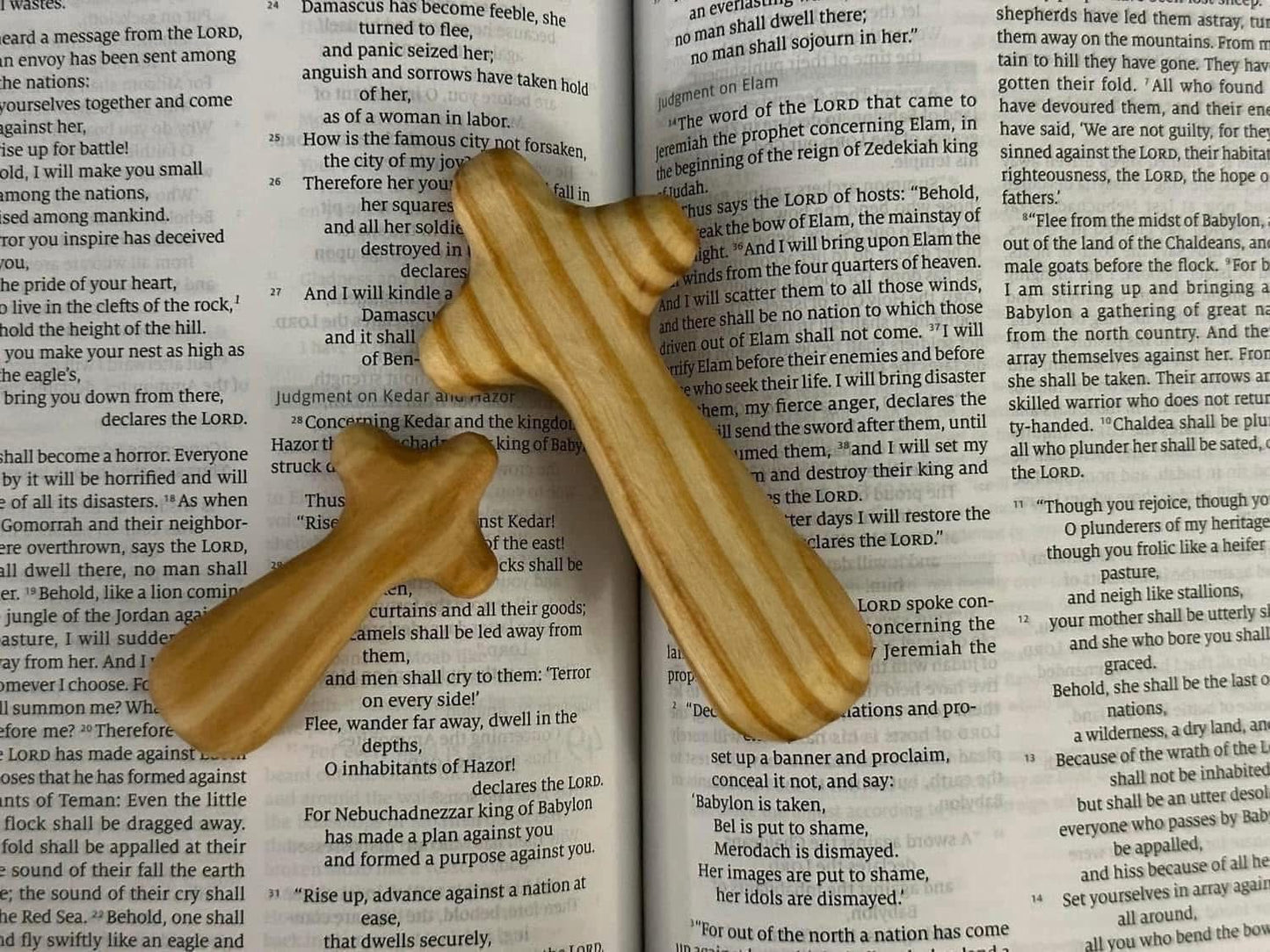 Hand carved Comfort Prayer Cross Set of 2: Style 2 (PreOrder)