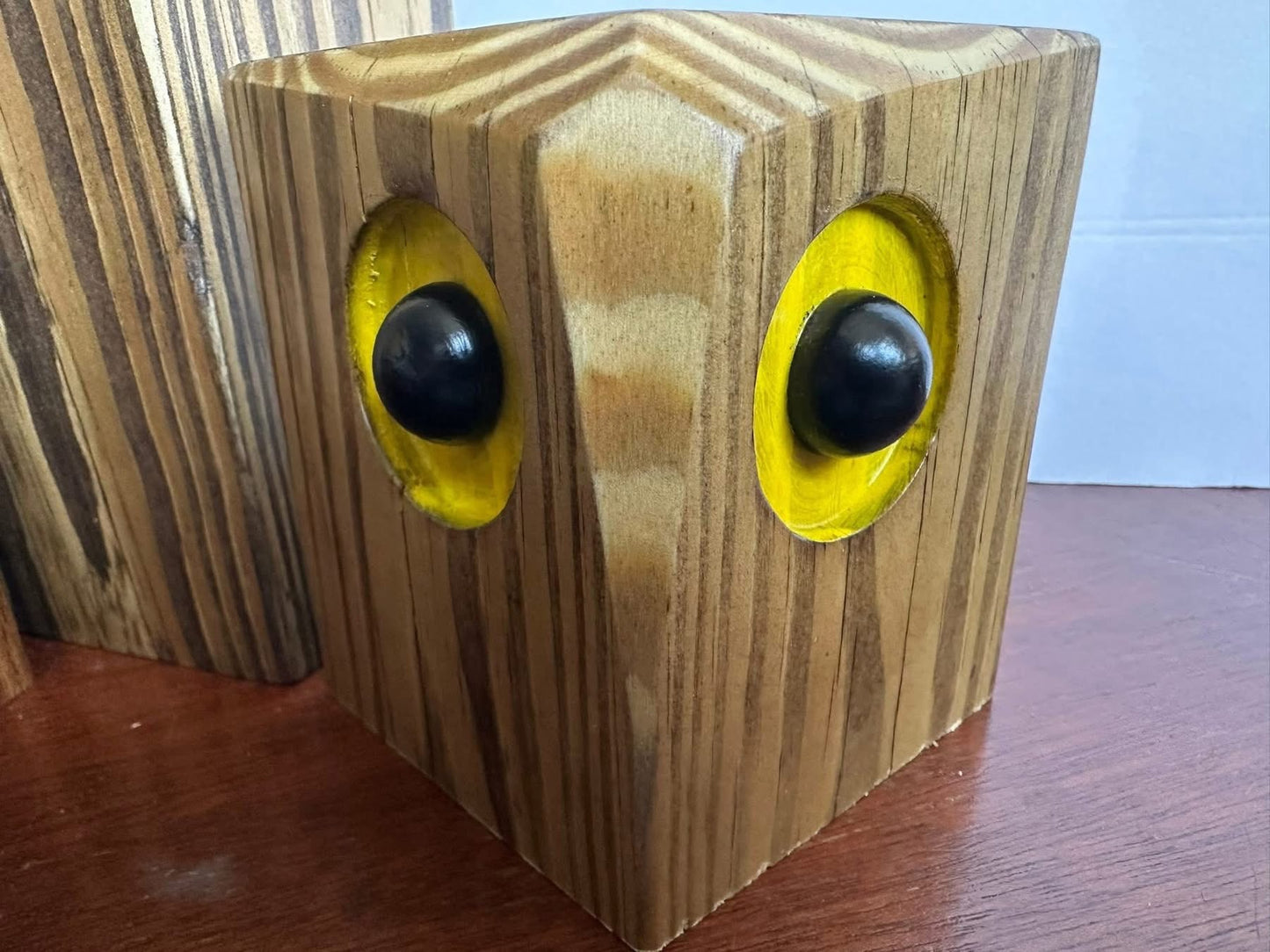 Set of 3 Rustic Wood Owls